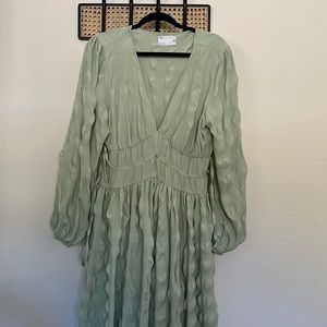 ASOS maxi dress with balloon sleeves and textured material